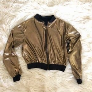 Gold Foil Cropped Jacket